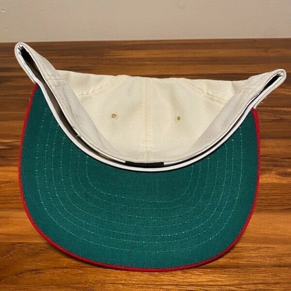 Cincinnati Reds Hat Baseball Cap Fitted 7 1/2 Roman Leather White Vintage  80s C