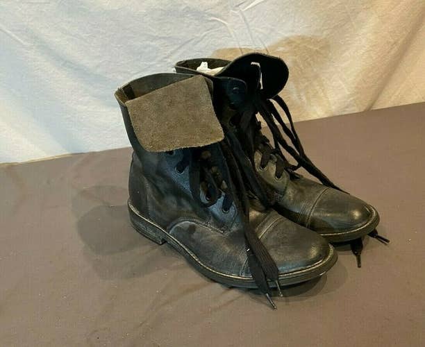Bed Stu Cobbler Collection Artillery Black Leather Fashion Combat Boots Men's 10
