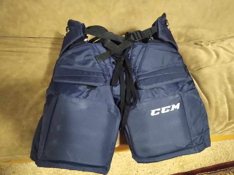 Navy Blue Junior Used Medium CCM Premier R1.5 Hockey Goalie Pants