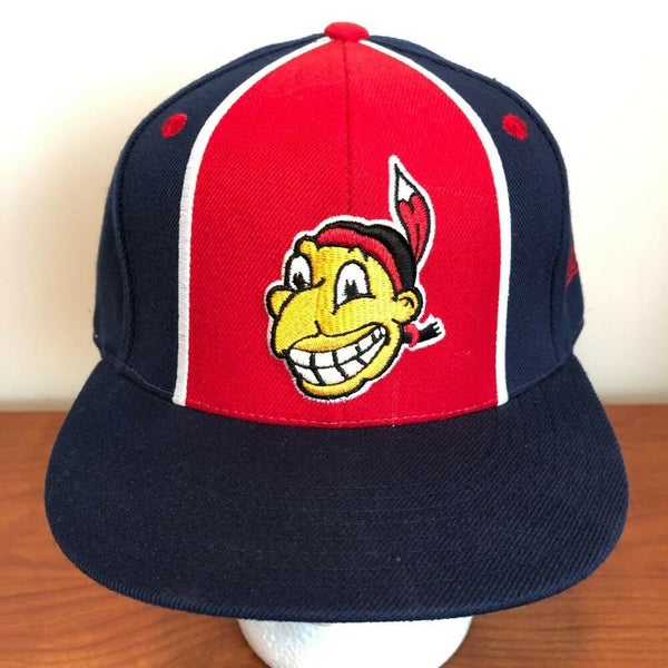 Cleveland Indians Hat Baseball Cap Fitted 7 3/8 Mitchell & Ness Wahoo Red  MLB