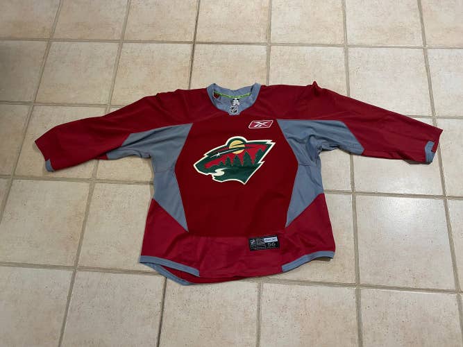 Red Minnesota Wild Used Size 56 Reebok Pro Stock Jersey