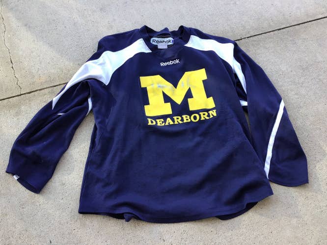 University of Michigan Dearborn Reebok Practice Jersey Navy Blue XL #F
