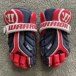 Blue Used Player's Warrior Evo Lacrosse Gloves 13"