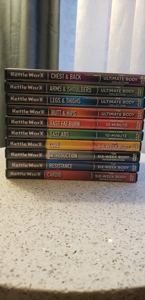 KettleWorx DVD Lot of 10 Workouts Kettle Bell Complete Fitness Exercise.