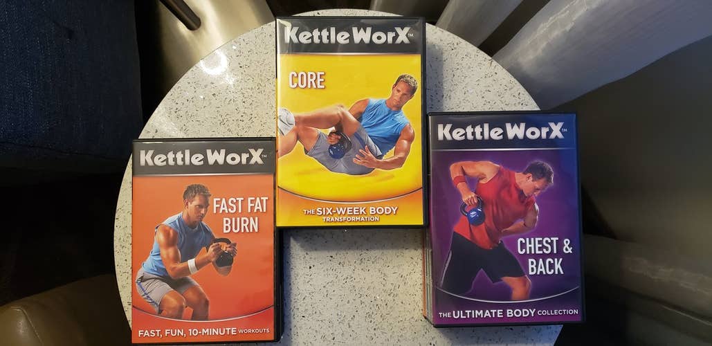 KettleWorx DVD Lot of 10 Workouts Kettle Bell Complete Fitness Exercise.