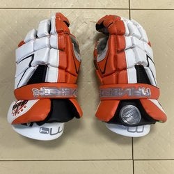 Orange Used Player's Maverik 10" M4 Lacrosse Gloves