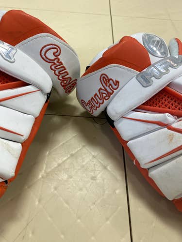 Orange Used Player's Maverik 12" M4 Lacrosse Gloves