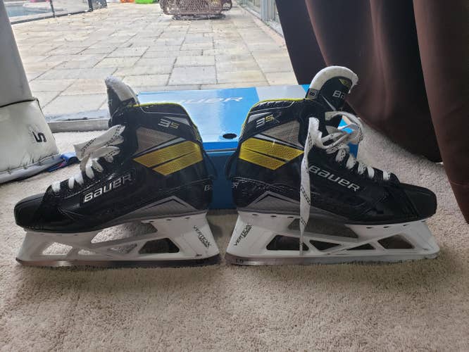 Senior Used Bauer Supreme 3s Hockey Goalie Skates Regular Width Size 8