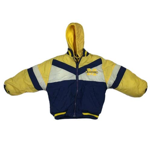 Vintage University of Michigan Wolverines Puffy Zip Up Parka (Youth Small)