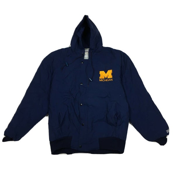 Vintage University of Michigan Wolverines Puffy Zip Hop Parka Jacket DeLong (M)