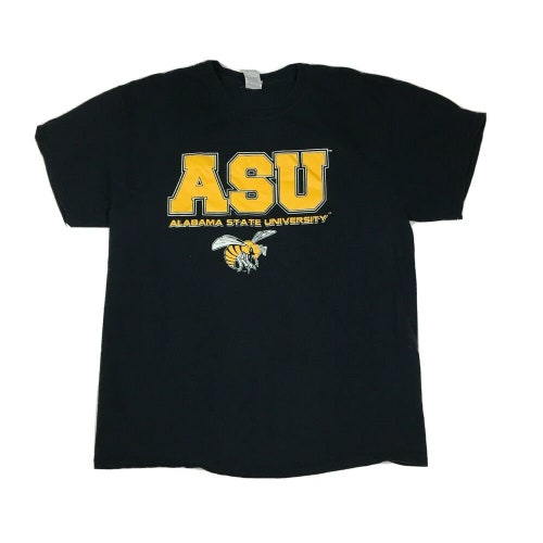 Alabama State University Hornets HBCU Logo Black T-Shirt (Large)