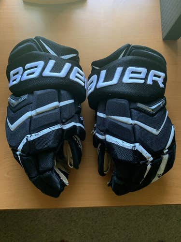 Black & White Senior Bauer Supreme TotalOne NXG Gloves 14"