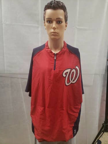 Washington Nationals Team Issued Majestic Coolbase 1/4 Zip Pullover Jacket XL