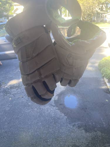 White Used Player's Maverik 13" M4 Lacrosse Gloves