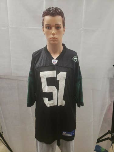 Johnathan Vilma New York Jets All Black Jersey NFL XL Reebok