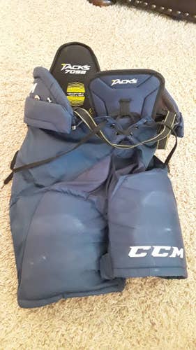 Blue (Navy) Used Junior Large CCM Tacks 7092 Hockey Pants
