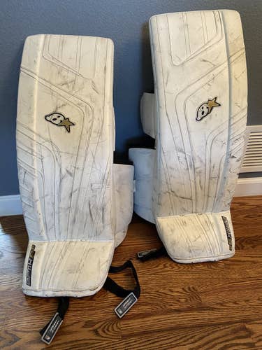 White Junior 29" Brian's  Optik 9.0 Goalie Leg Pads