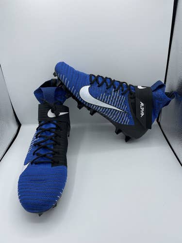 Nike Alpha Menace Elite 2 Flyknit Football Cleats Men's Size 15 Blue AO3374-402