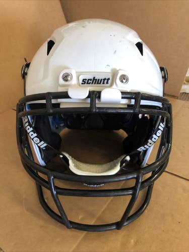 USED SCHUTT Z-10 ADULT FOOTBALL HELMET - LARGE - METALLIC WHITE
