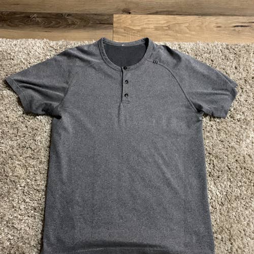 Lululemon medium Grey Button Up T Shirt