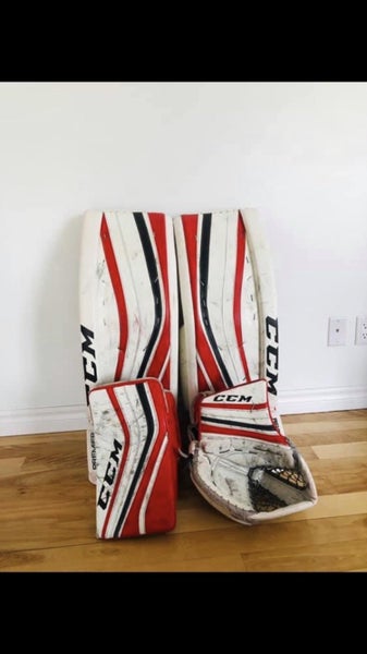 White Used 36" Regular Pro Stock Premier Pro Goalie Full Set