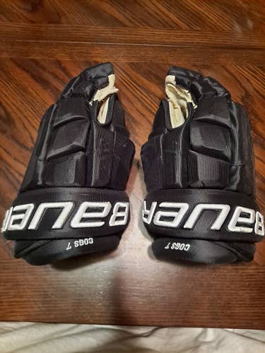 Andrew Cogliano Dallas Stars Game Used Black Used Senior Bauer Gloves 13" Pro Stock Easton Cuff