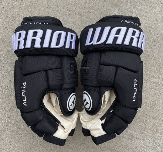 Warrior 13” Alpha QX Pro Stock Hockey Gloves Black