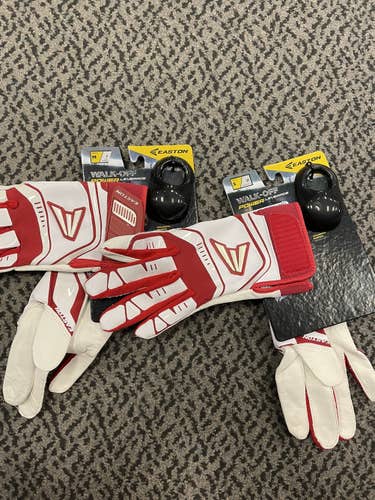 2 Pack 1/small 1/ Med Easton walk off Power pairs of batting gloves