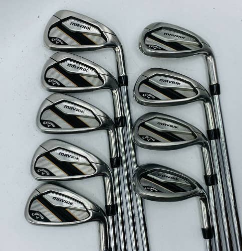 Callaway Mavrik Irons #4-Sw RH Steel Elevate 95 Regular Flex 9pc Set