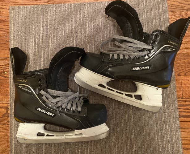 Senior Used Bauer Supreme Total One Hockey Skates Wide Width Pro Stock Size 11