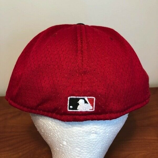 Houston Astros Hat Baseball Cap Fitted 7 1/2 New Era Vintage Red Mesh BP MLB