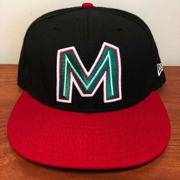 Mexico Hat Baseball Cap Fitted 7 1/2 New Era Vintage Black Flag Mexican Retro M