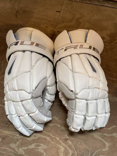 White New Player's True 12" Frequency 2.0 Lacrosse Gloves