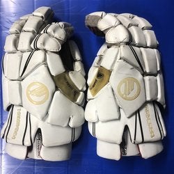 White Used Maverik 13" Maybach Deuce Lacrosse Gloves