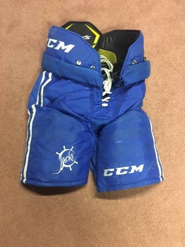 Blue Senior Used Large CCM Tacks Hockey Pants Pro Stock