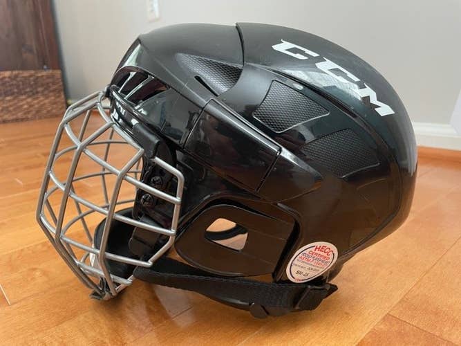 Black Used Youth Small CCM FL40 Helmet and Cage Combo