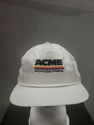 Vintage ACME Automotive Finishes White Snapback Hat First Flight