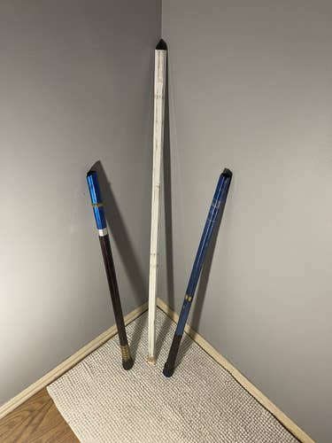 Lot of 3 in identified lacrosse shafts
