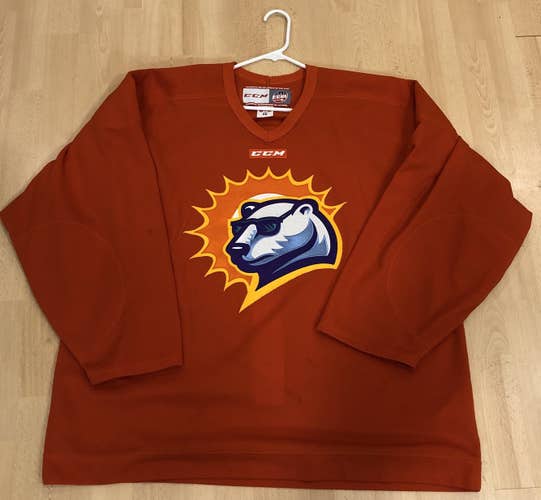 Used Pro Stock CCM Orlando Solar Bears Practice Jersey #5 Sz 56