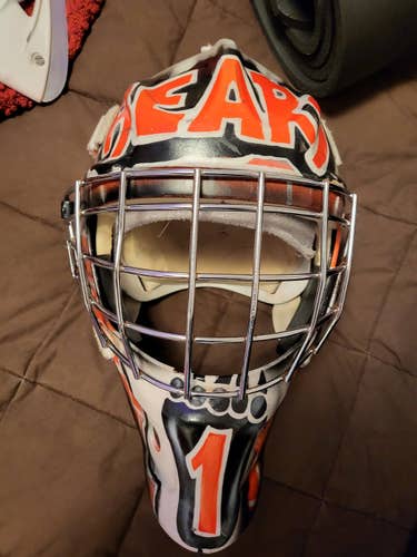 Orange Senior Used Bauer NME Goalie Mask