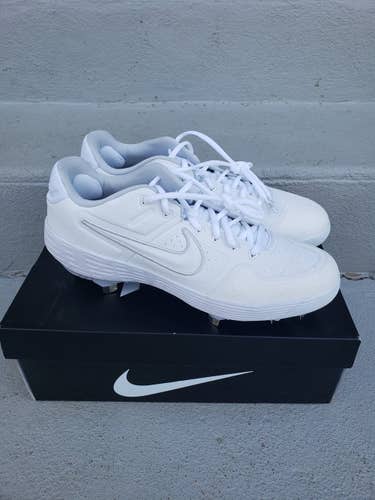 White New Adult Men's Size 11.5 (Women's 12.5) Metal Nike Low Cut
