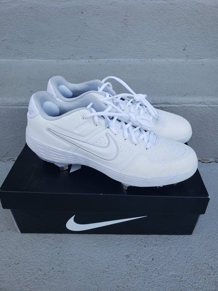 White New Adult Men's Size 11.5 (Women's 12.5) Metal Nike Low Cut