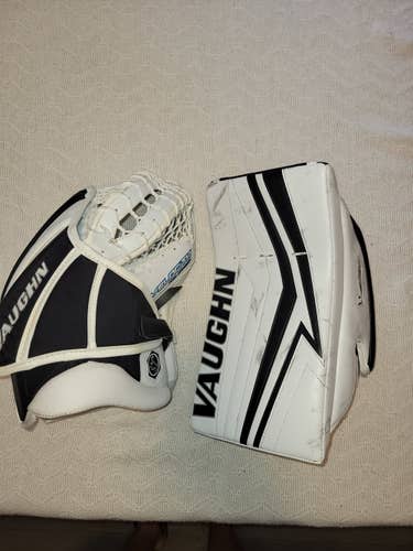 Vaughn Velocity V9 Pro Carbon blocker and catching glove set.