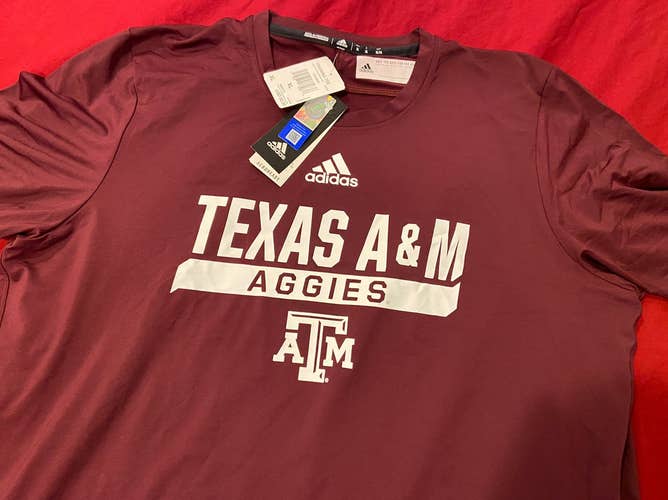 NCAA Texas A&M Aggies Adidas Training Tee / T-Shirt Size XL * NEW NWT * Retail $50
