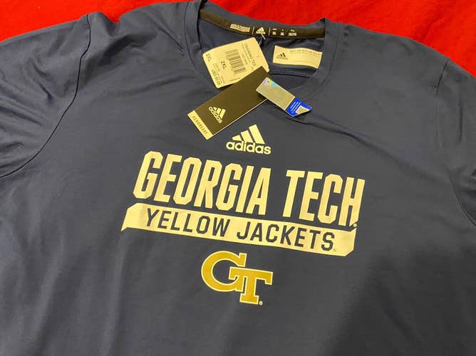 NCAA Georgia Tech Yellow Jackets Adidas Training Tee / T-Shirt Size XXL * NEW NWT * Retail $50