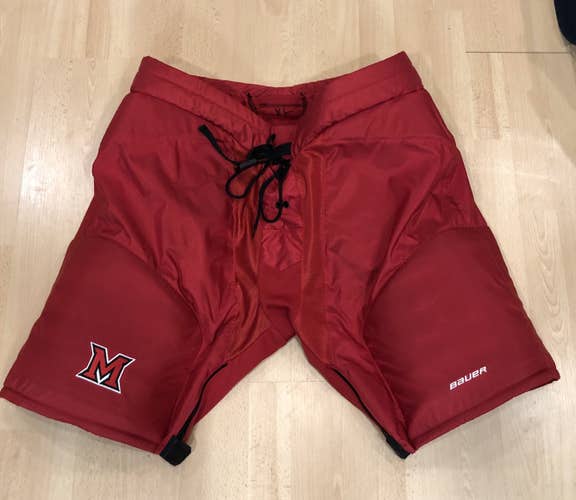 Used | NCAA D1 | Pro Stock Bauer Hockey Pants | Red | Lowers Miami of Ohio