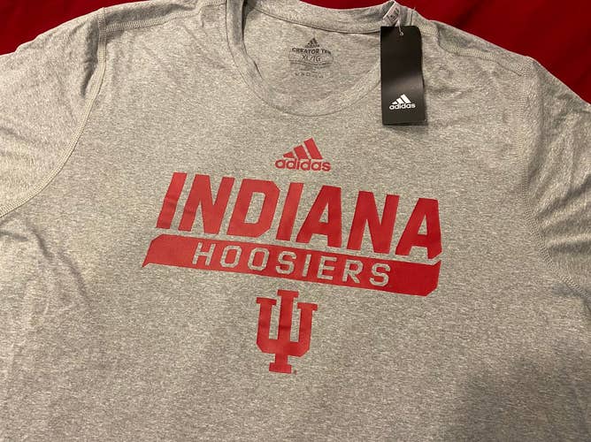 NCAA Indiana Hoosiers Adidas Gray T-Shirt * NEW NWT