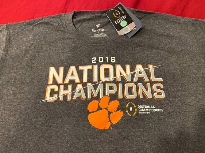 NCAA Clemson Tigers Fanatics 2016 National Champions Trophy T-Shirt * NEW NWT