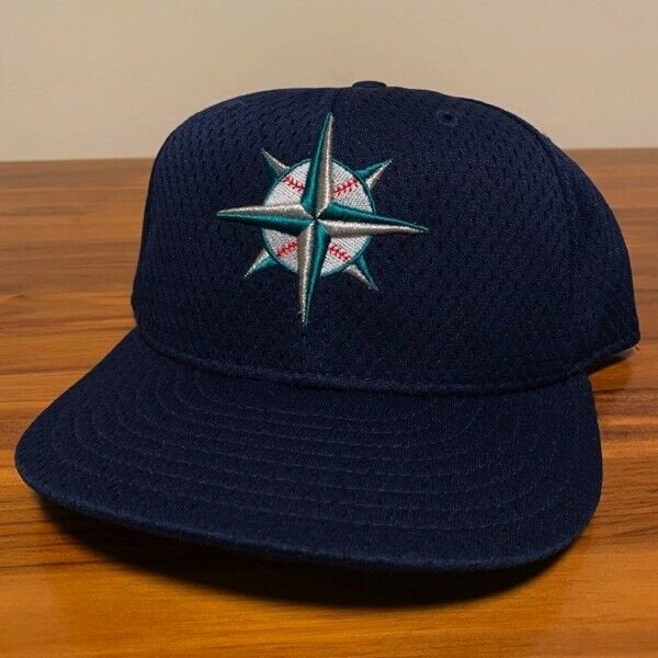 Seattle Mariners Hat Baseball Cap Fitted 7 1/2 New Era Vintage Blue New Era  BP