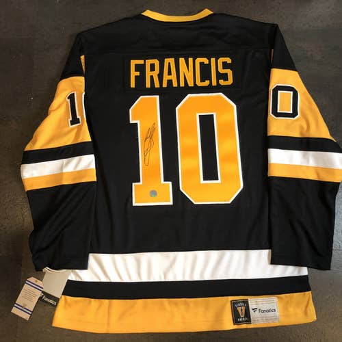 NWT Fanatics Vintage Pittsburgh Penguins FRANCIS Road Jersey LARGE **AUTOGRAPHED** Kraken